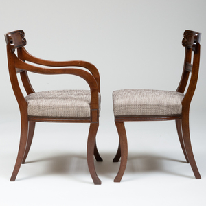 Set of Twelve Regency and Later Rosewood and Ebonized Dining Chairs