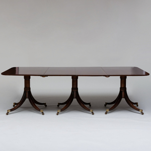 Late George III Mahogany Three Pedestal Dining Table