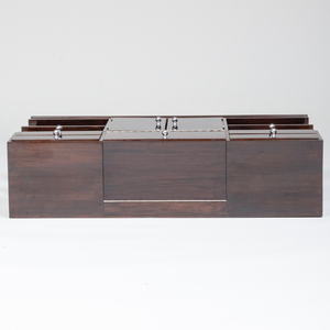 Modern Chrome-Mounted Ebonized Dressing Table