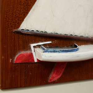Two Folk Art Half Hull Models of Sail Boats