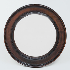 Regency Style Ebonized Walnut Convex Mirror