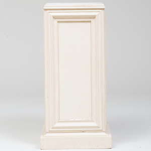 Contemporary Cream Painted Paneled Pedestal