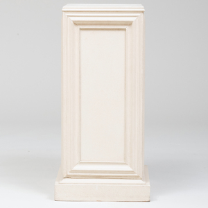 Contemporary Cream Painted Paneled Pedestal