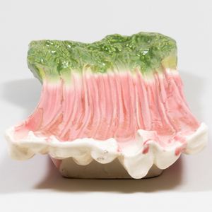 Tiffany & Co. Ceramic Cauliflower Tureen and Cover and a Rhubarb Platter