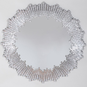 Contemporary Ebonized and Glass Icicle Mirror