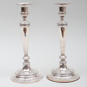 Pair of English Silver Candlesticks