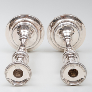 Pair of English Silver Candlesticks