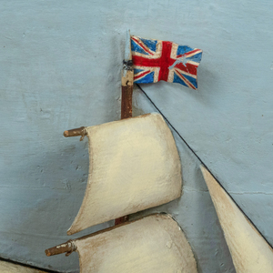 English Folk Art Half Hull Ship Model