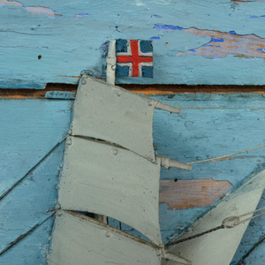 English Folk Art Half Hull Ship Model