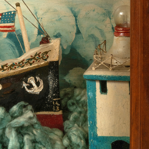 American Folk Art Half Hull Ship Model