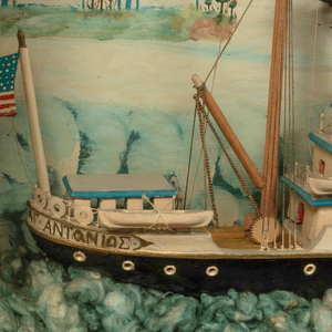 American Folk Art Half Hull Ship Model