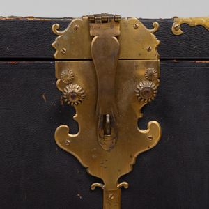 Anglo-Indian Brass-Mounted Leather and Rosewood Traveling Desk, on Later Stand
