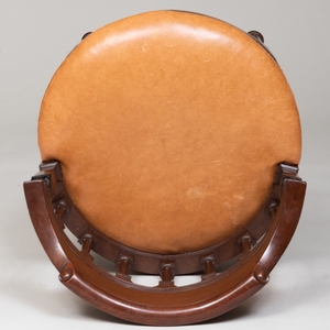 Rare Directoire Mahogany and Ebonized Fauteuil de Bureau, Attributed to Jean Antoine Bruns