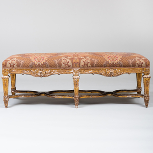 Régence Style Giltwood and Upholstered Banquette  