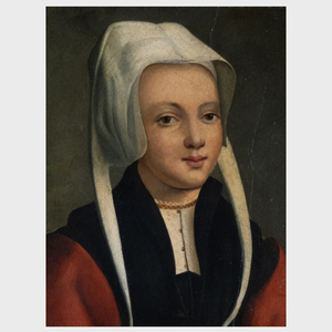 Northern European School: Portrait of a Girl in a White Cap