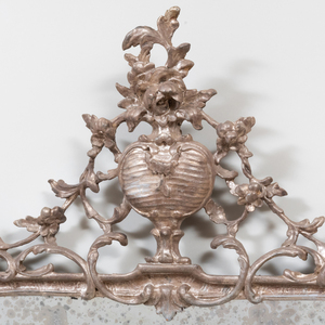 Pair of Continental Rococo Style Silver-Gilt Mirrors, Possibly Danish or German