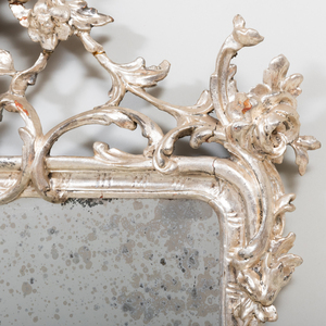 Pair of Continental Rococo Style Silver-Gilt Mirrors, Possibly Danish or German
