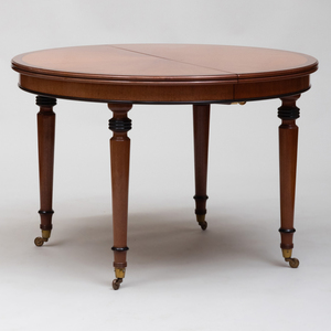 Directoire Style Inlaid Mahogany and Ebonized Extension Dining Table, designed by Peter Marino