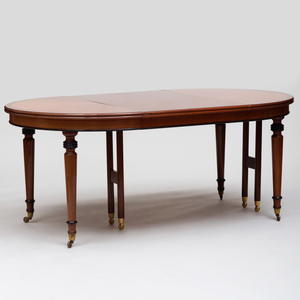 Directoire Style Inlaid Mahogany and Ebonized Extension Dining Table, designed by Peter Marino