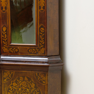 Dutch Baroque Mahogany and Fruitwood Marquetry and Ebonized Cabinet 