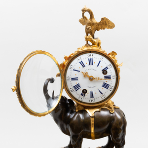 Fine Louis XV Ormolu-Mounted Bronze Elephant Mantel Clock, Dial Signed Jn. Baptiste Baillon 