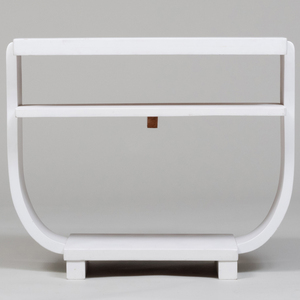 Modern White Painted End Table