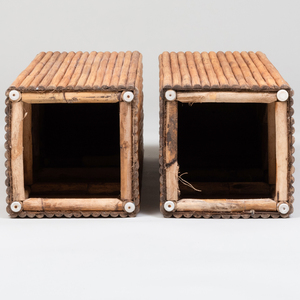 Pair of Bamboo Pedestals