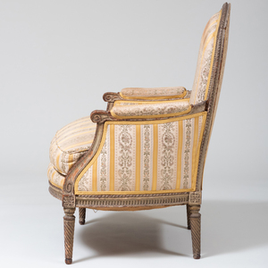 Louis XVI Style Painted Bergère, in the Manner of Claude Sené