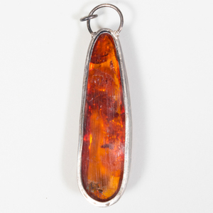 Amber and Silver Bracelet and a Pendant