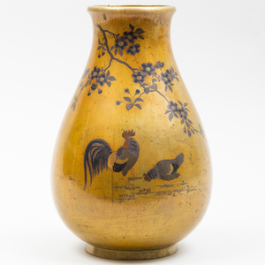 Japanese Inlaid Bronze Sentoku Vase