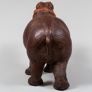 Leather Model of a Yawning Hippopotamus Figure, Possibly Liberty of London