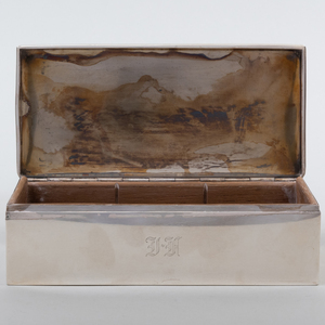 Tiffany & Co. Silver Cigarette Box, a Black, Starr & Frost Cigarette Box, and a George V Cigarette Box 