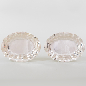 Pair of Buccellati Italian Silver Oval Fluted Dishes