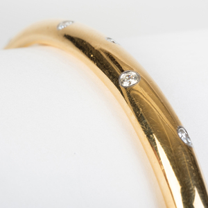 Tiffany & Co. 18k Gold, Platinum and Diamond Etoile Bangle