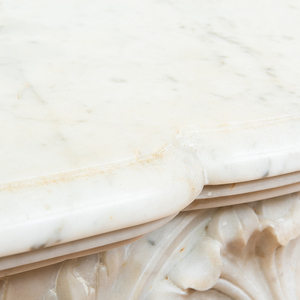 Louis XV Style White Marble Mantel 