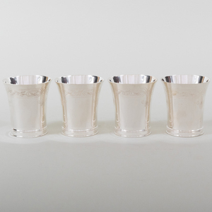 Set of Four English Silver Julep Cups