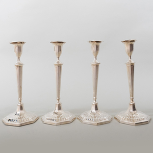 Set of Four George III Silver Candlesticks