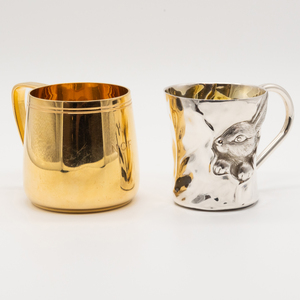 Two Silver Child's Mugs