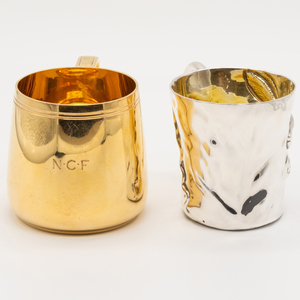 Two Silver Child's Mugs