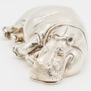 Asprey Silver Figure of a Reclining Hippo