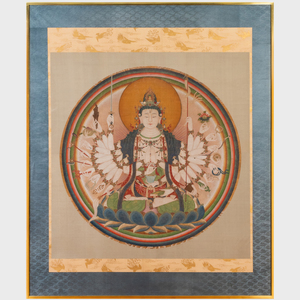 Large Japanese Mandala of Juntai Kannon