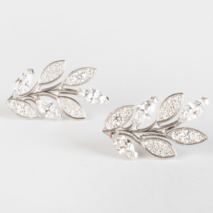 Tiffany & Co. Platinum and Diamond Floral Earrings