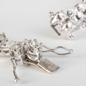 18k White Gold and Diamond Floral Tennis Bracelet