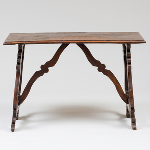 Spanish Baroque Walnut Trestle Table