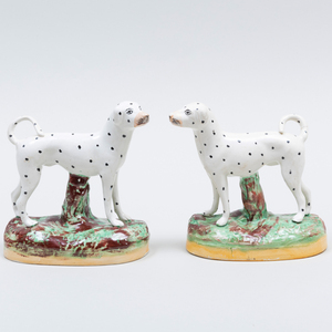 Pair of Staffordshire Models of Dalmations