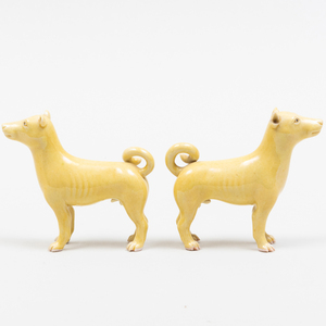 Pair of Chinese Porcelain Models of Dogs
