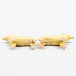 Pair of Chinese Porcelain Models of Dogs