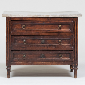 Miniature Louis XVI Provincial Stained Wood Commode