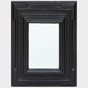 Flemish Baroque Style Carved and Ebonized Mirror