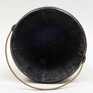 Ebonized and Fruitwood Kindling Bucket, Possibly Dutch
